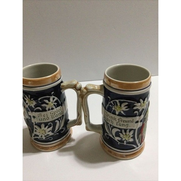 Set Of Vintage German Beer Steins "Drink Freund Nach Lang" Germany - Picture 3 of 5